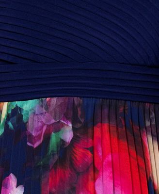 Plus Size One-Shoulder Pleated Gown