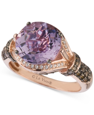 image of Le Vian Amethyst (3 ct. t.w.) and Diamond (1/2 ct. t.w.) Ring in 14k Rose Gold