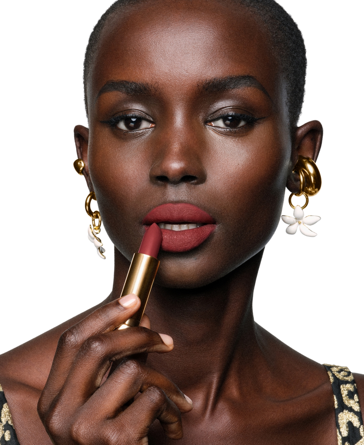 Carolina Herrera Fabulous Kiss Wild At Heart Spring Collection Lipstick Refill In 711- Brick City Rouge (blur Matte)