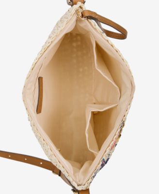 Lyra Floral Printed Straw Small Crossbody, Exclusively at Macy's 