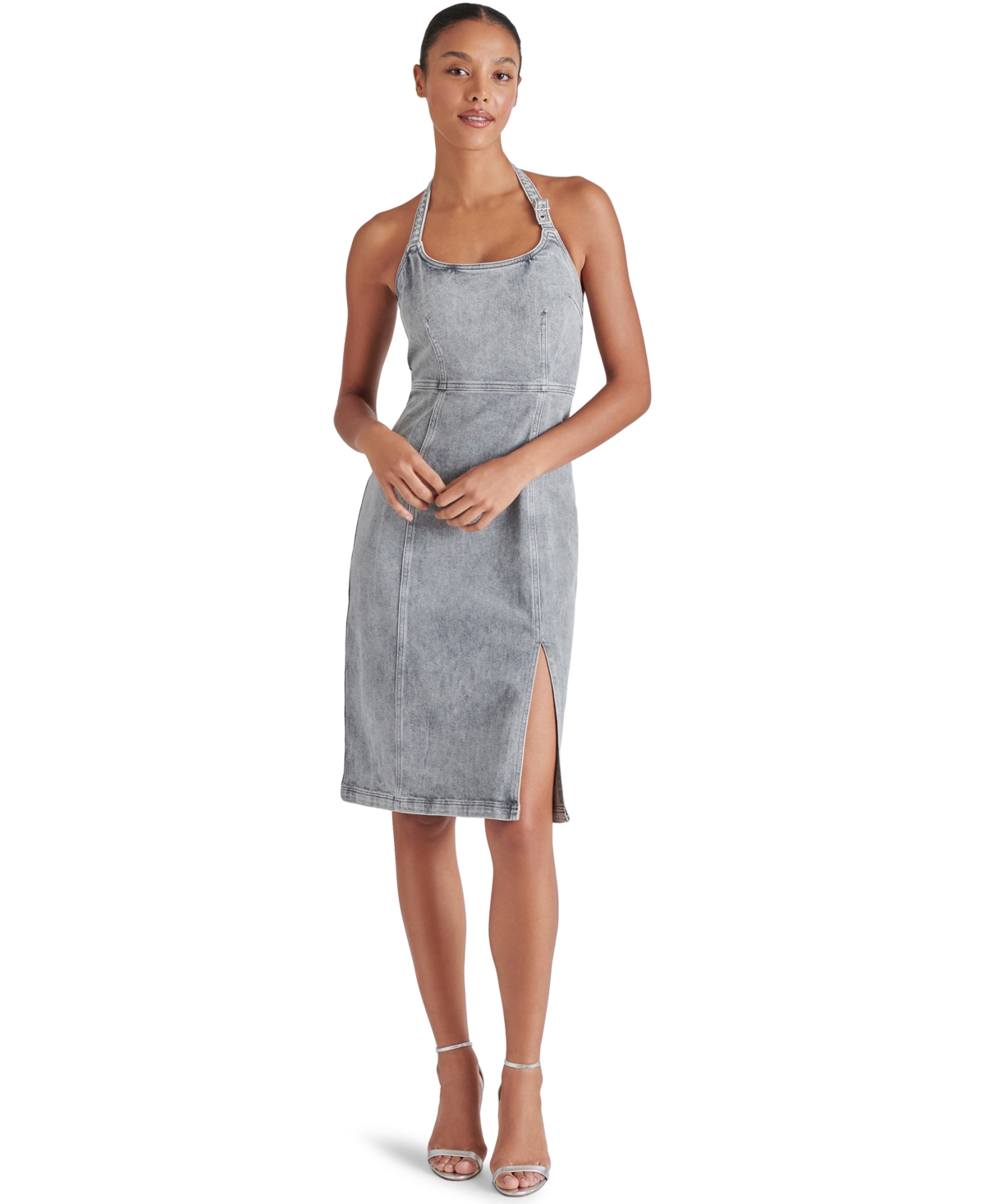 Steve Madden Women's Gia Denim Dress In Light Grey