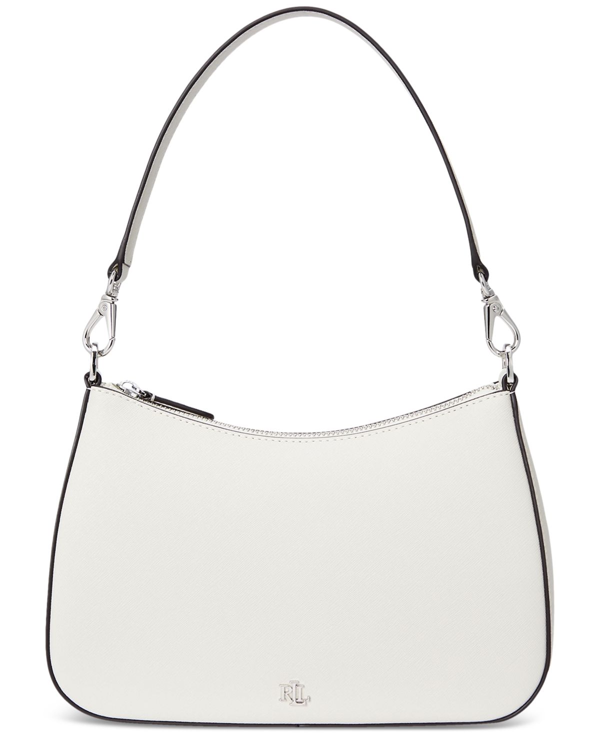 Ralph Lauren Women's Crosshatch Leather Medium Danni Shoulder Bag In Soft White