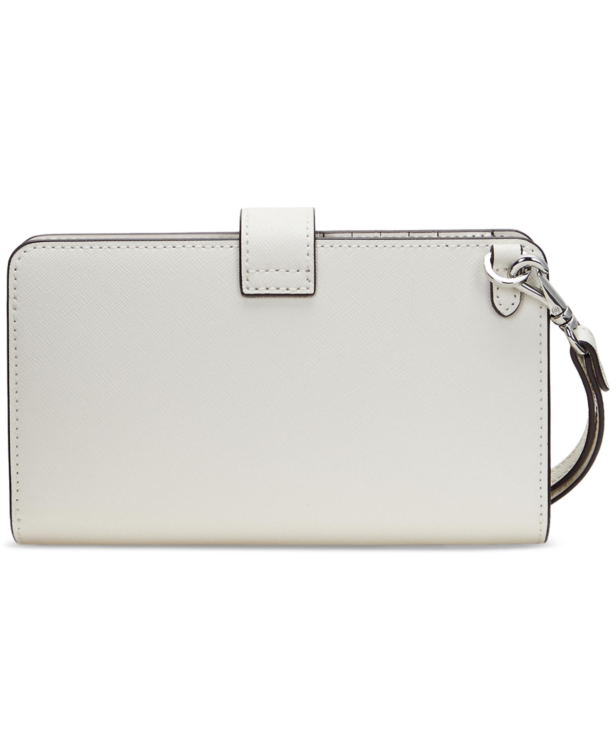 Ralph Lauren Crosshatch Leather Tech Wristlet In Soft White