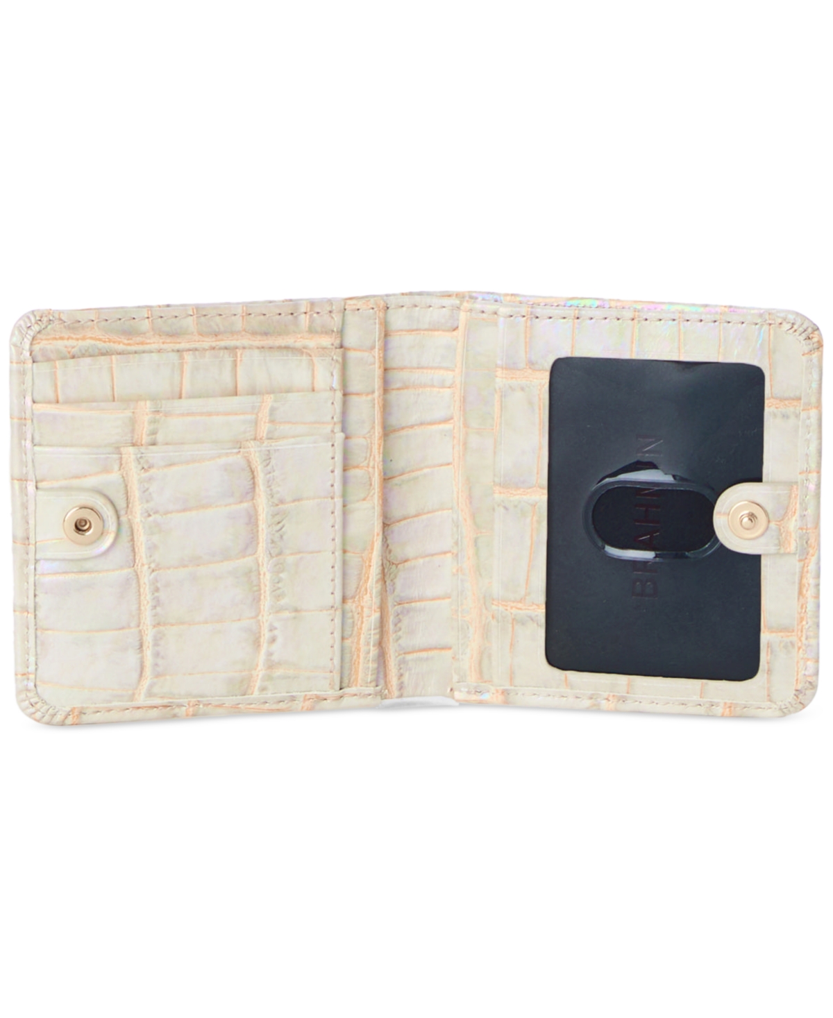 Brahmin Jane Melbourne Embossed Leather Wallet In Tiramisu