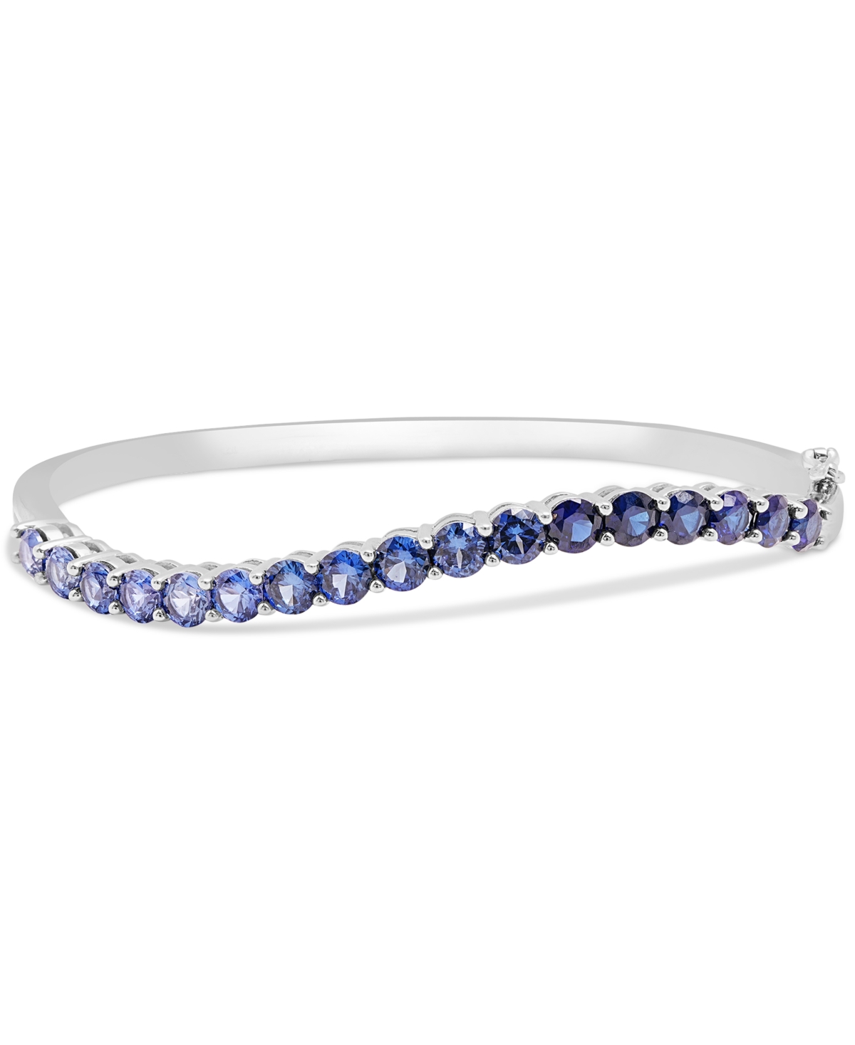 MACY'S LAB-CREATED BLUE SAPPHIRE WAVY BANGLE BRACELET (6-1/4 CT. T.W.) IN STERLING SILVER 