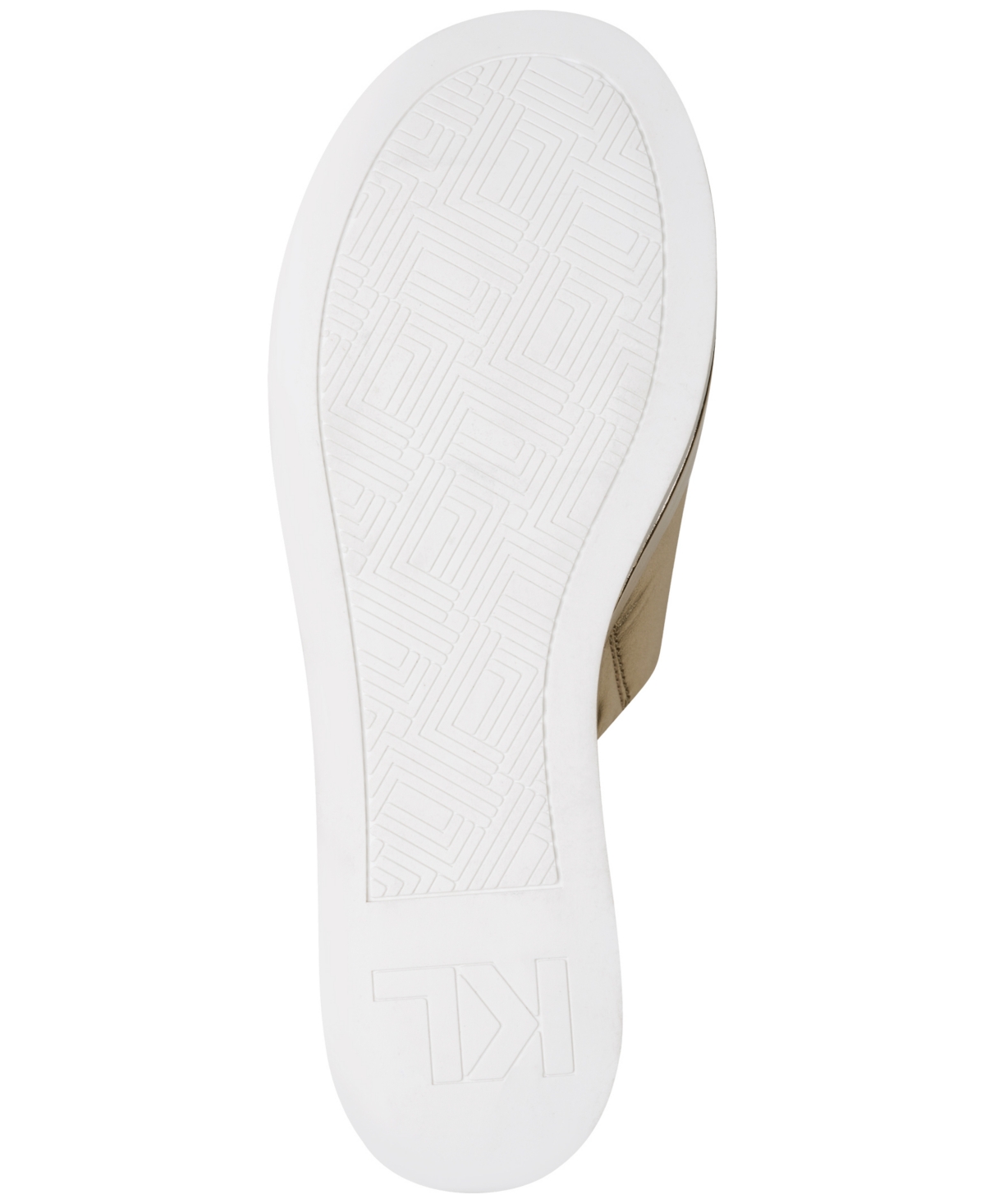 Karl Lagerfeld Paris Calvina Platform Wedge Sandal In White Gold