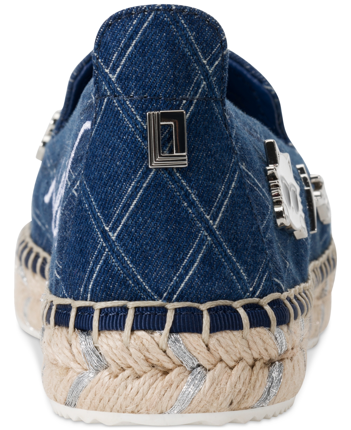 Shop Karl Lagerfeld Women's Michaela Embellished Slip-on Espadrille Flats In Medium Blue