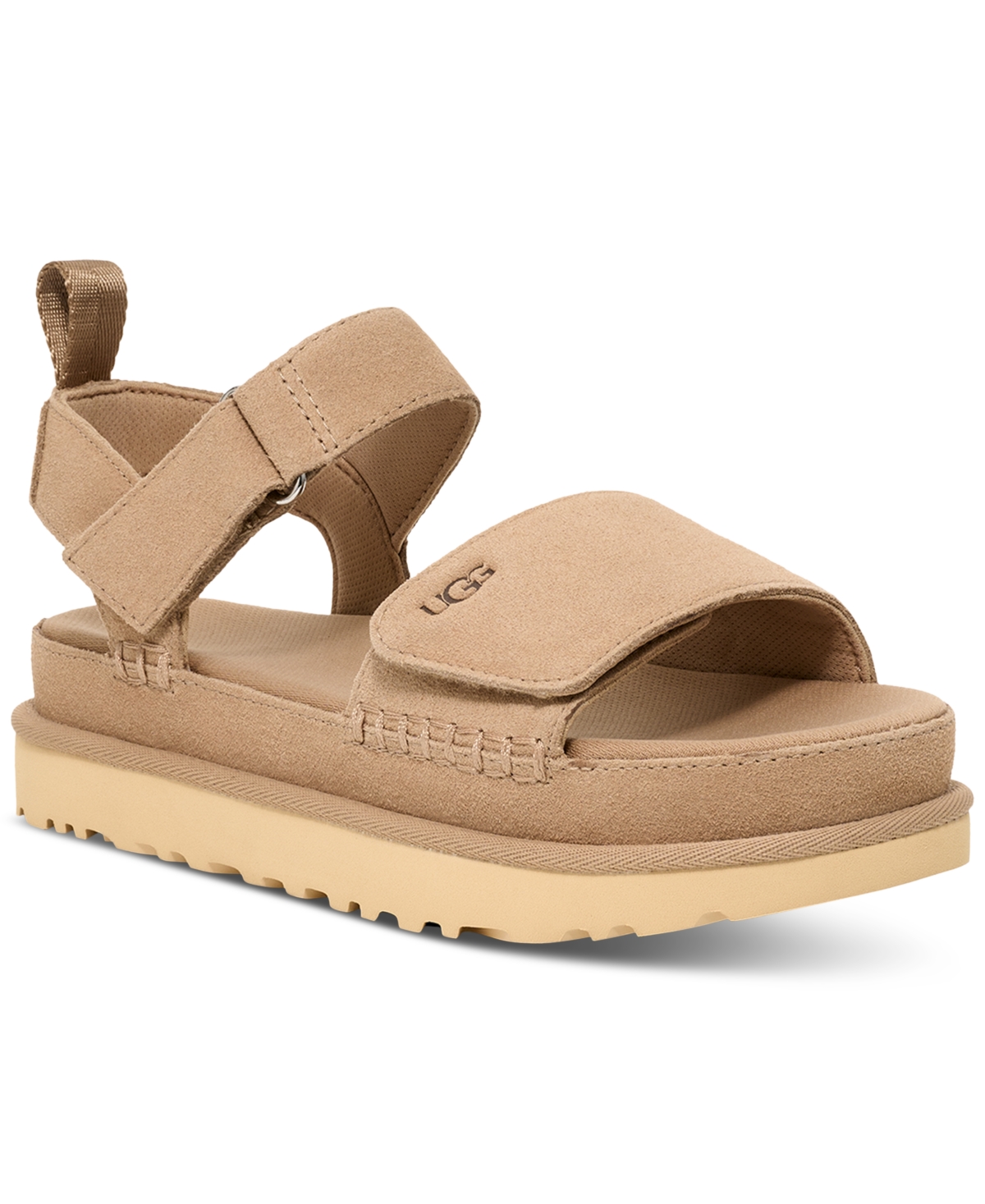 Ugg Logo Flat Sandals In Sand