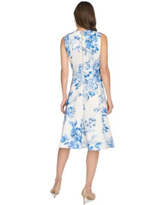 Calvin Klein Women's Floral A-Line Sleeveless Midi Dress - Macy's