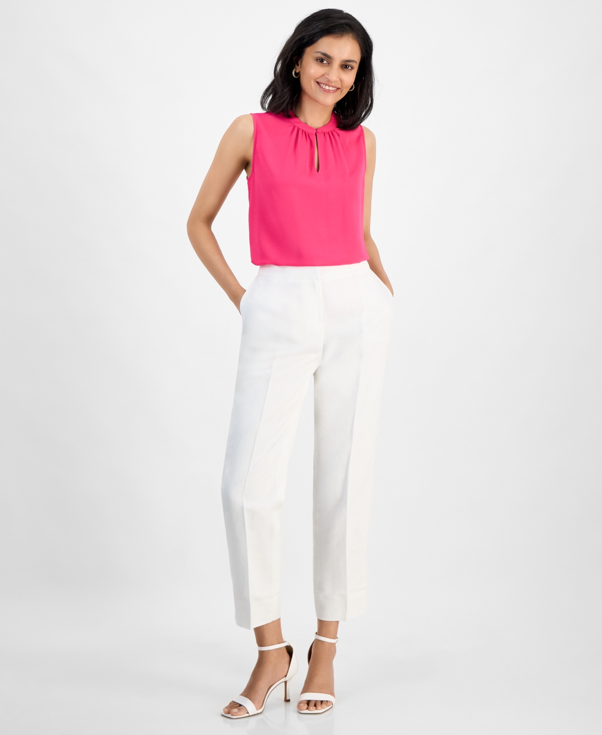 Women's Mid-Rise Straight-Leg Pants, Regular & Petite - Lily White