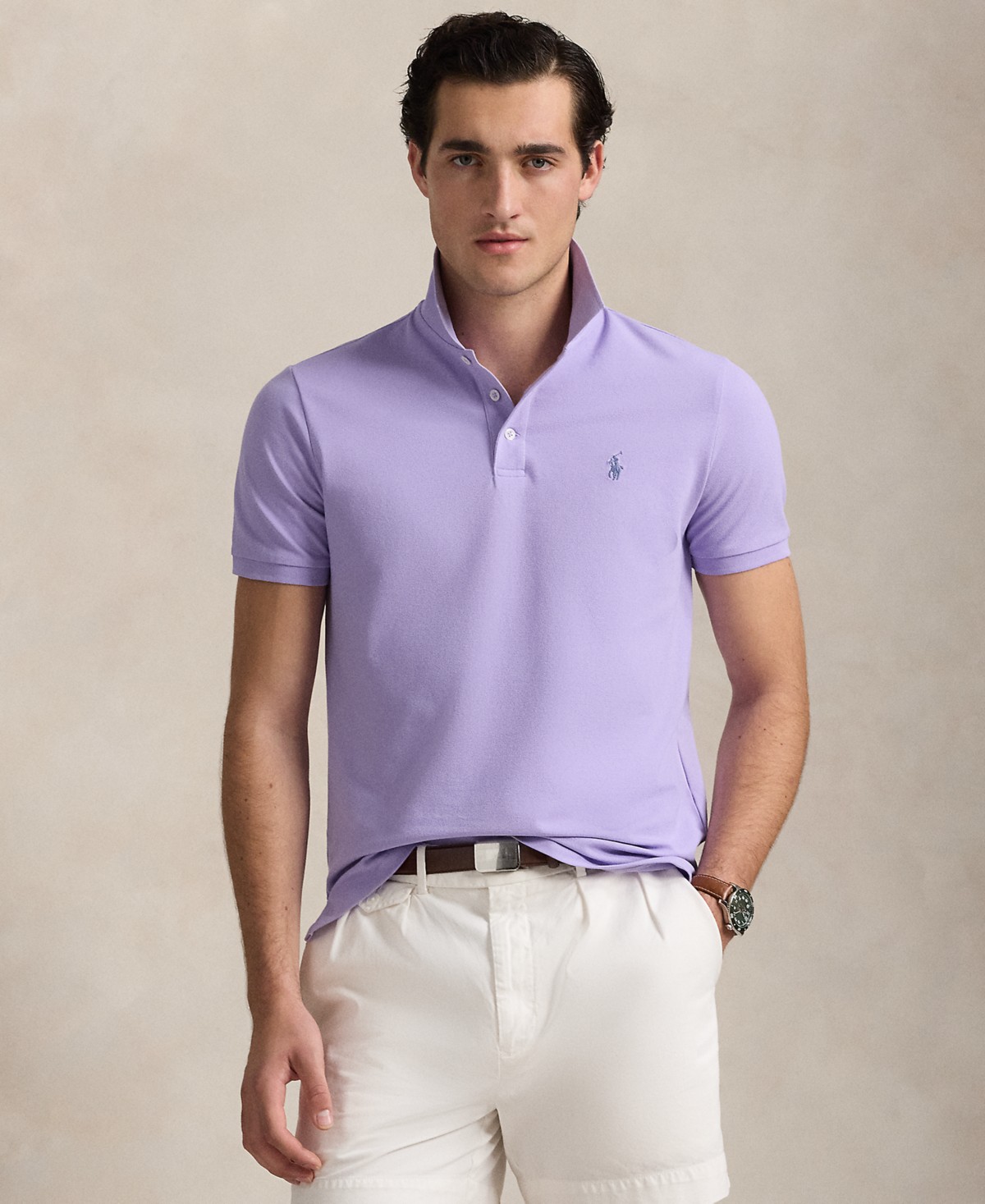 Мужские Polo Ralph Lauren Men's Classic-Fit Stretch Mesh Polo Shirt — фото 2