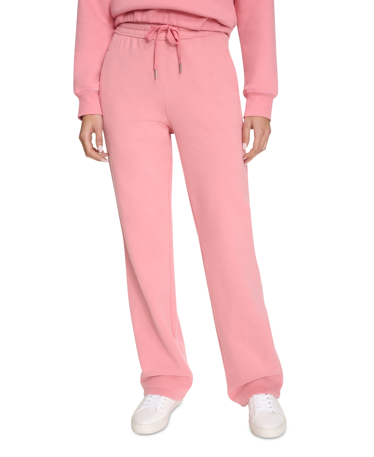 Shop Calvin Klein Women's Fleece High-waist Angled-pocket Sweatpants In Brandied Apricot