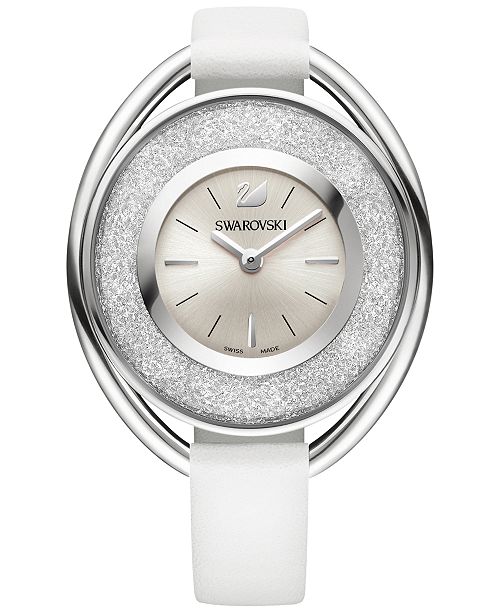 Swarovski Women's SilverTone Crystalline Fabric Strap Watch 37mm
