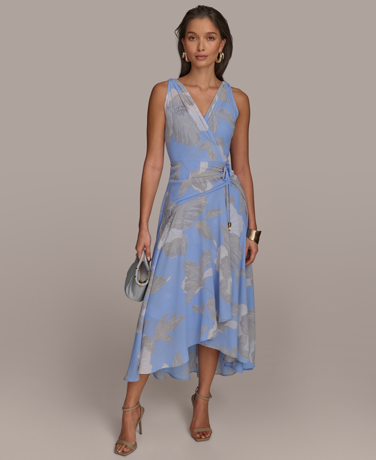 Women's Faux-Wrap Sleeveless Dress - Cielo Clay Muti