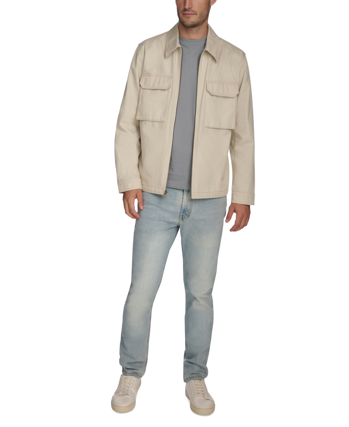 Men's Solid Full-Zip Shirt Jacket - Denim