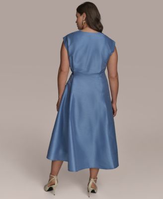 Donna Karan New York Women's Plus Size Shantung A-Line Dress - Macy's