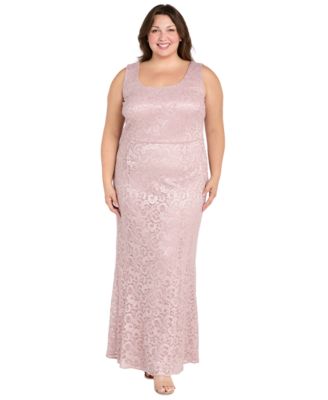 R & M Richards Plus Size Metallic Lace Jacket and Dress - Macy's