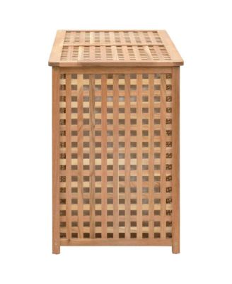 Laundry Bin 34.4&amp;quot;x18.1&amp;quot;x26.4&amp;quot; Solid Wood Walnut