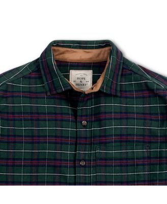 Men's Organic Flannel Shirt with Suede Detail