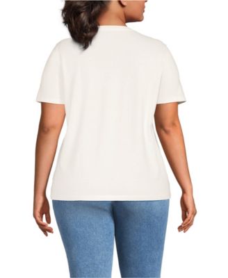 Plus Size Relaxed Supima Cotton Crew Neck T-Shirt