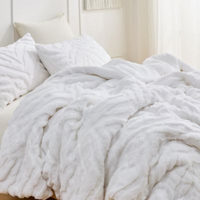 Tiger Plush - Oversized Comforter Set - White