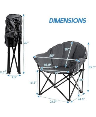 Folding Camping Moon Padded Chair with Carrying Bag