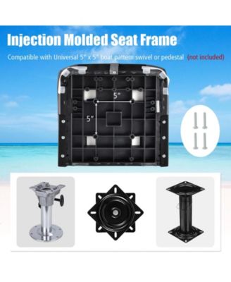 High Back Folding Boat Seats with Black Grey Sponge Cushion and Flexible Hinges