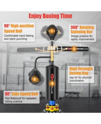 Boxing Speed Trainer Freestanding Fillable 360° Spinning Bar Adjustable Height
