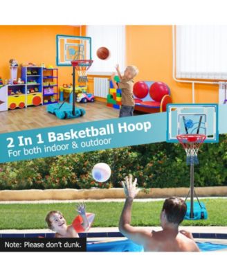 3.8-4.4 Feet Height Adjustable Pool Basketball Hoop for Kids Teens and Adults