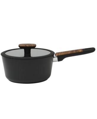 Platinum Oxburg 14 Piece Forged Aluminum PFA Free Non-toxic Premium Ceramic Non Stick Interior Cookware & Kitchen Tools Set - Black W. Wood Handles