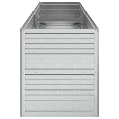 Garden Raised Bed Silver Galvanized Steel 63.0 x 15.7 x 17.7 in