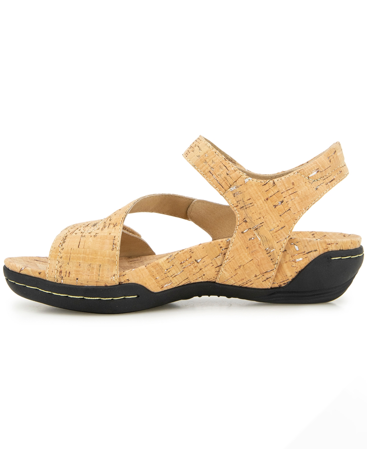 Jambu Women's Makayla Slip On Casual Flat Sandals In Cork Shimmer