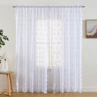 HLC.ME Jolene Floral Soft Decorative Lace Semi Sheer Light Filtering ...