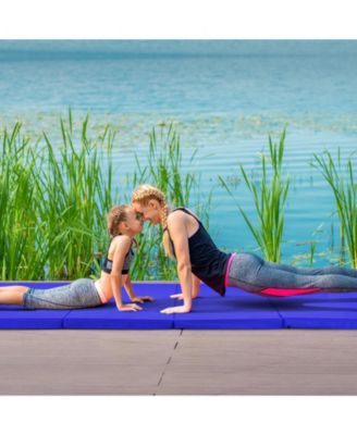 4-Panel Folding Gymnastics Mat with Carrying Handles for Home Gym