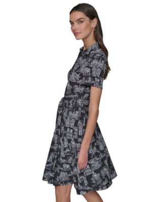 Women's Paris Toile Tie-Waist Dress