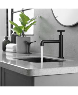 Industry Style Single Handle Single Hole Bathroom Faucet in Matte Black