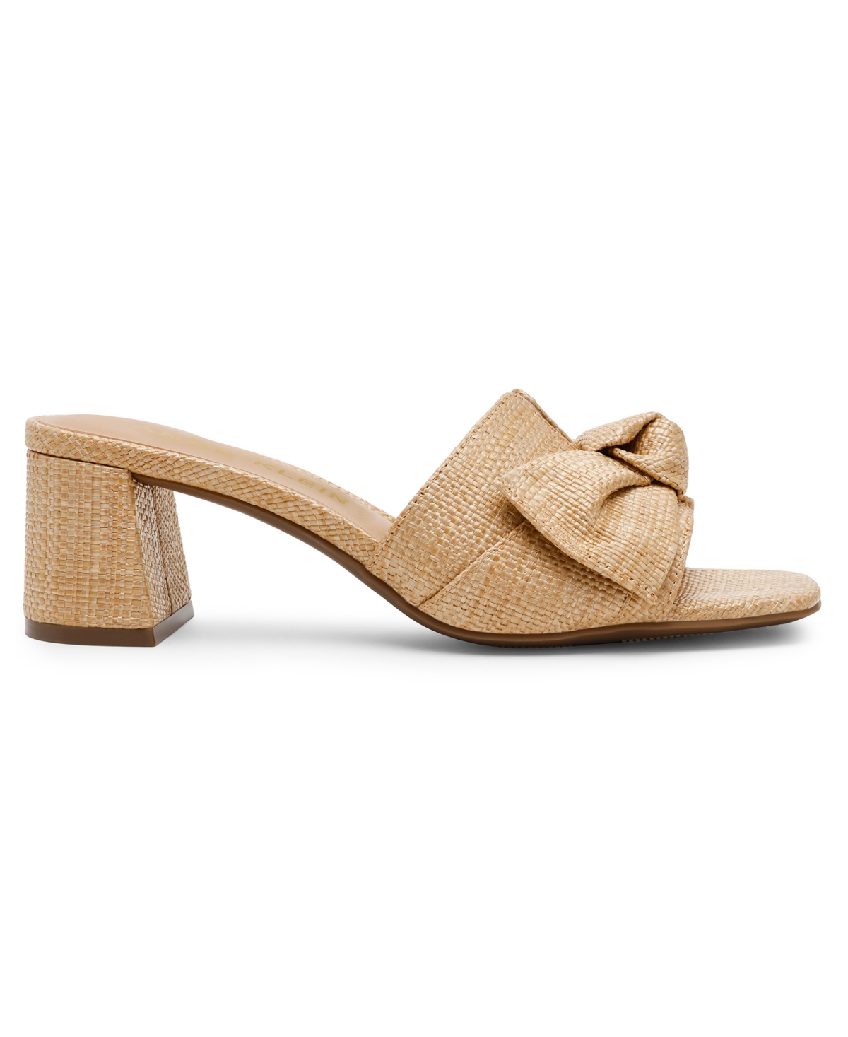 Anne Klein Women's Kizmet Knot Block Heel Dress Sandals In Natural Raffia