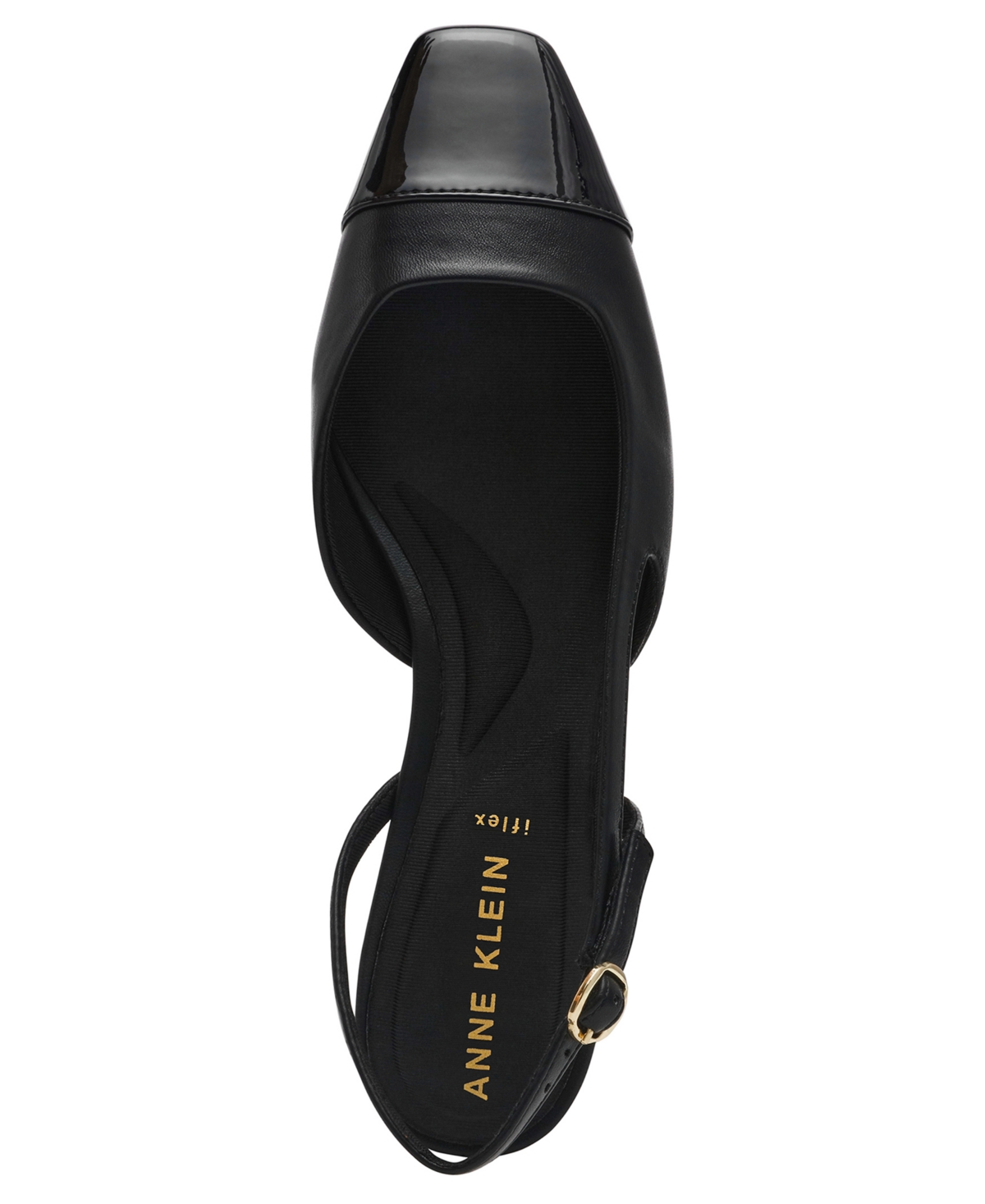 Anne Klein Women's Nia Block Heel Cap Toe Slingback Flats In Black