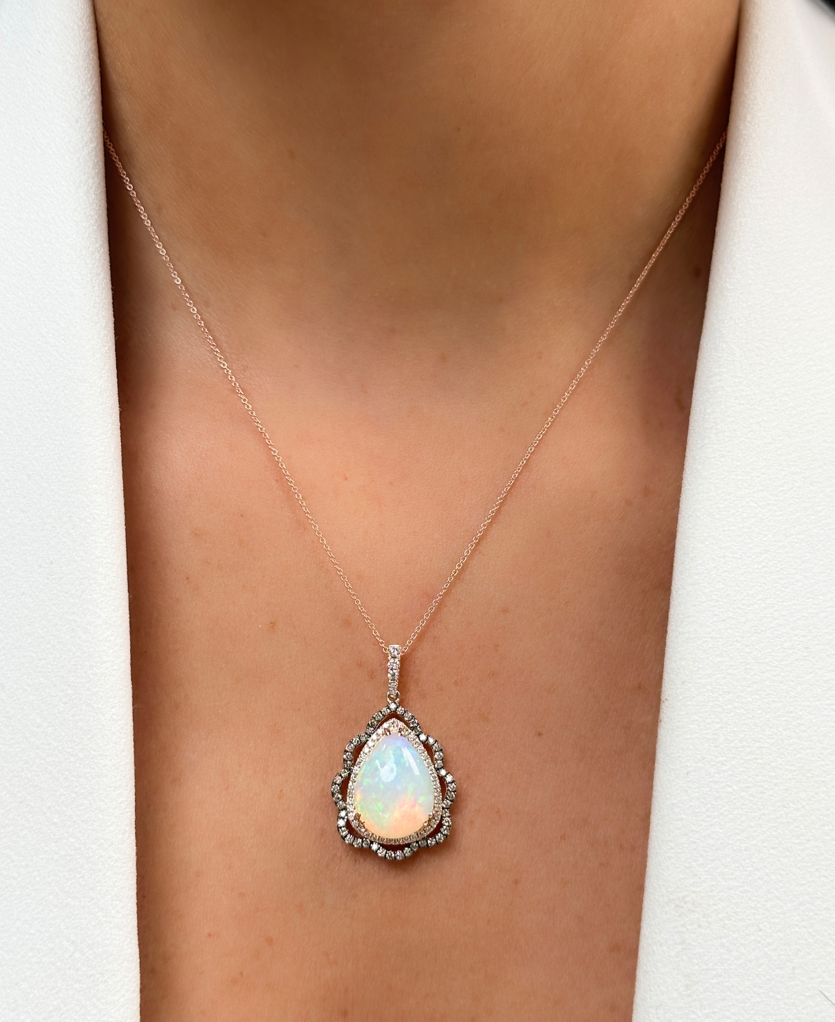 Le Vian Neopolitan Opal (3-1/2 Ct. T.w.), Nude Diamond (1/4 Ct. T.w.) & Chocolate Diamond (1/3 Ct. T.w.) Pen In Gold