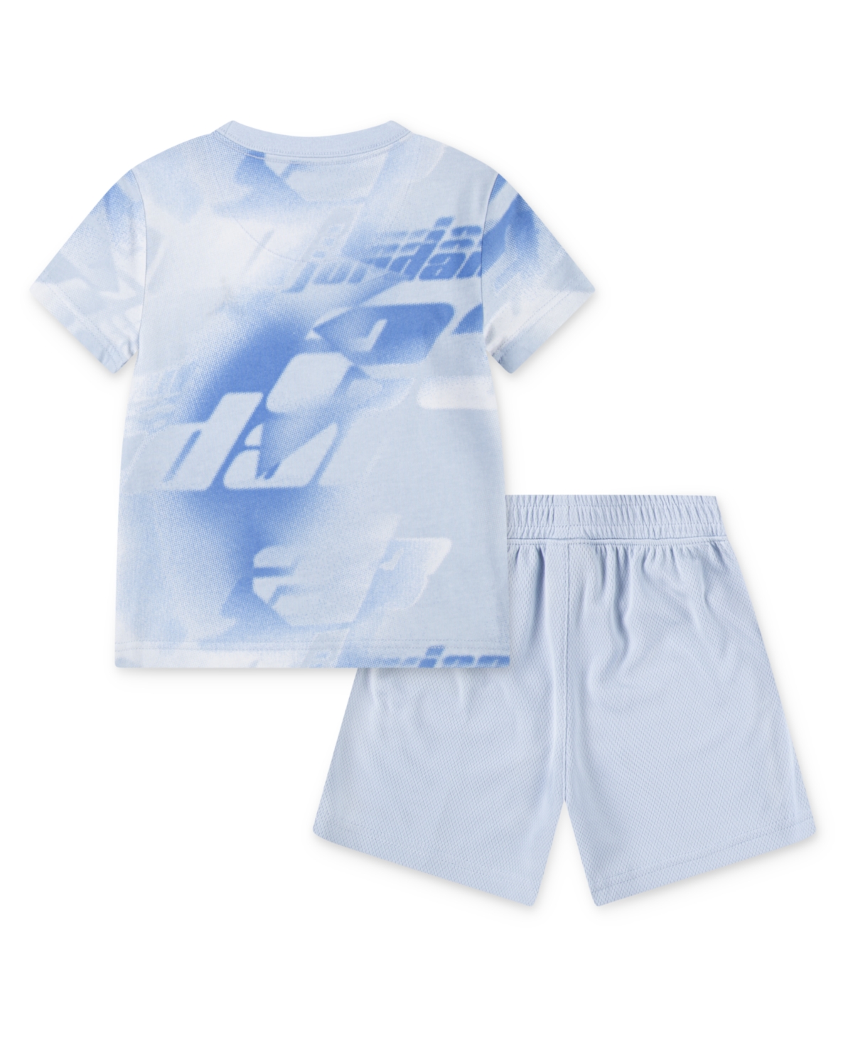 Shop Jordan Little Boys 2-piece Triple Team Printed T-shirt And Shorts Set In Hydrogen Blue