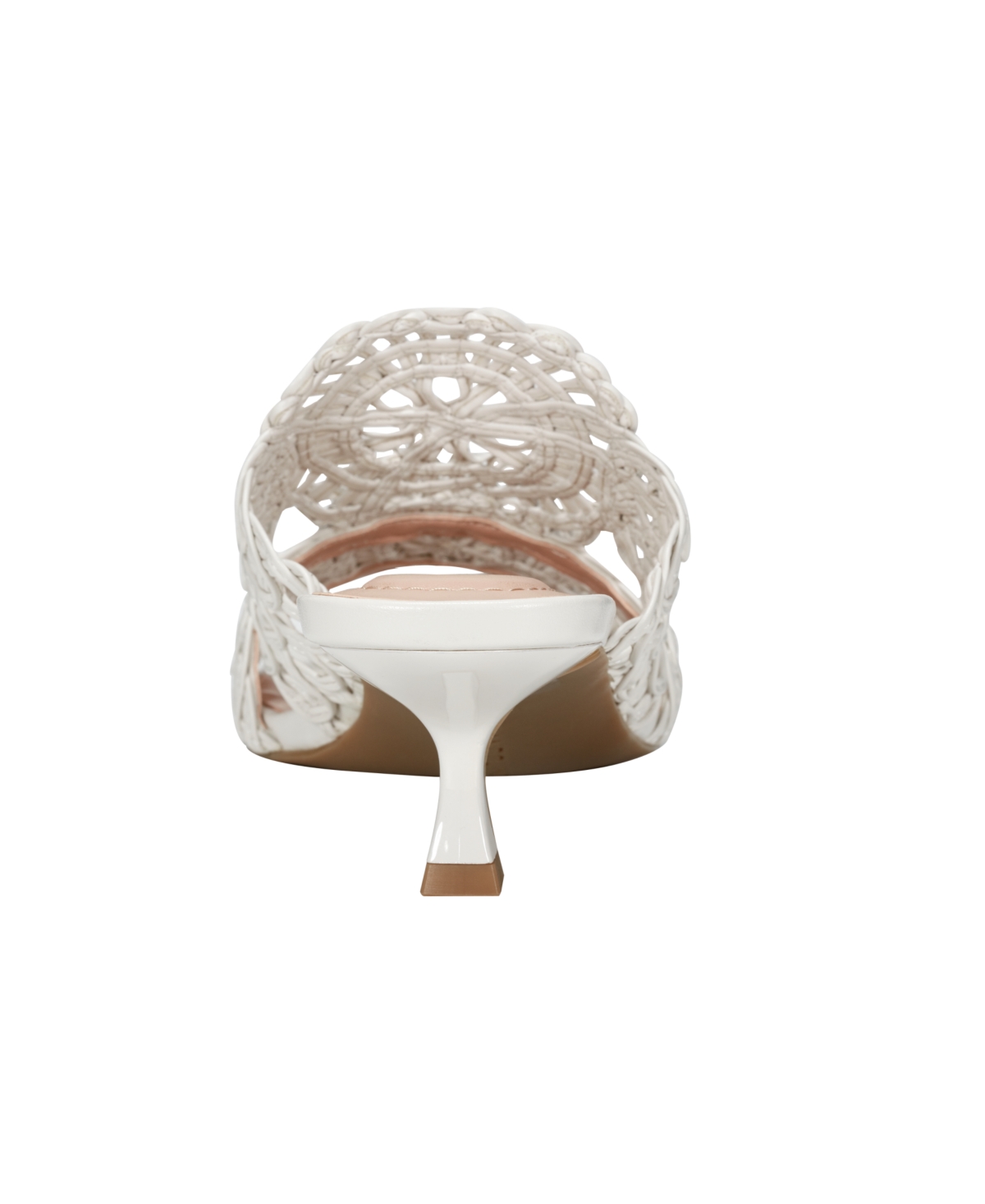 Shop Bandolino Women's Melvana Woven Kitten Heel Sandals In Cream