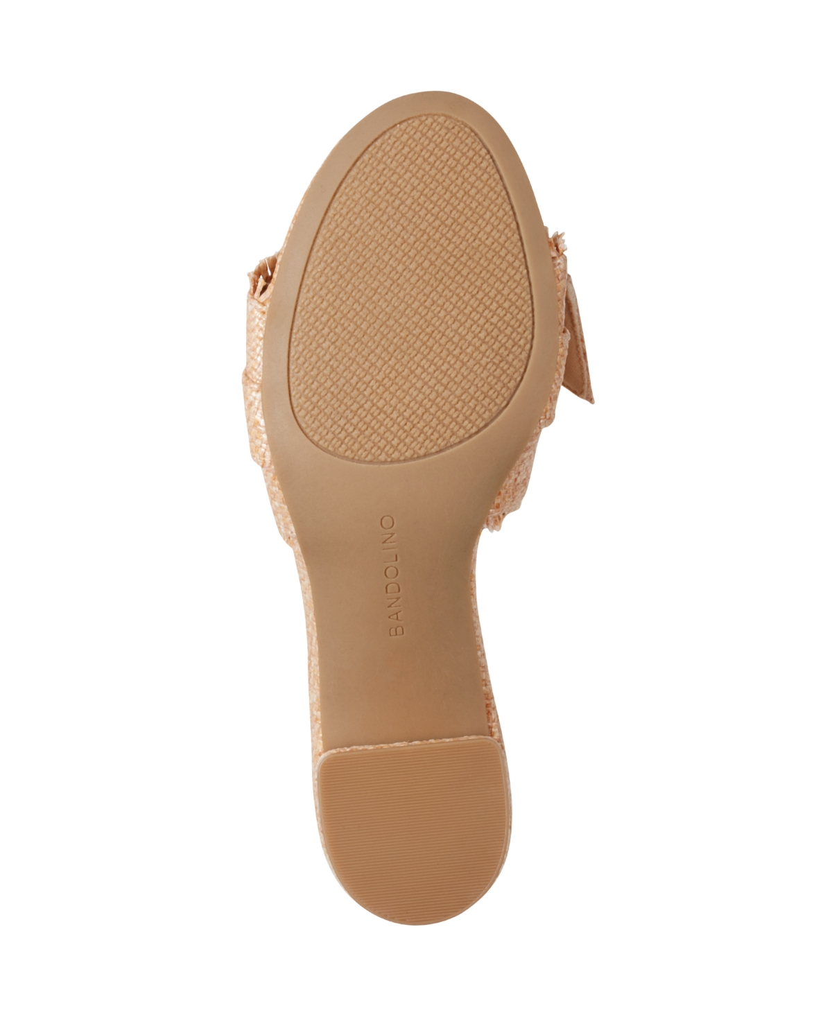 Shop Bandolino Women's Arden Raffia Knotted Bow Block Heel Sandals In Medium Natural
