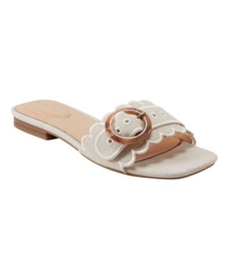 Women's Silla Scallop Buckle Flat Slide Sandals
