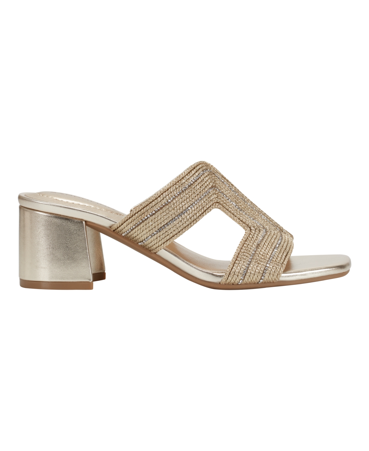 Shop Bandolino Women's Molane Embellished Block Heel Sandals In Gold