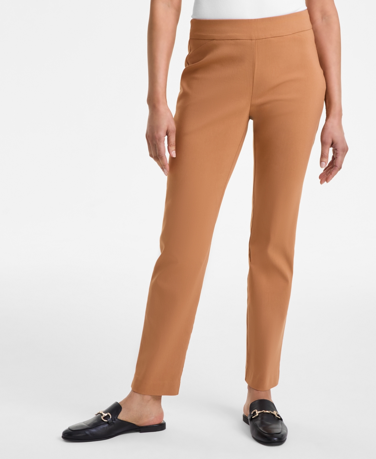 Shop Jm Collection Women's Tummy-control Cambridge Slim-leg Pull-on Pants, Exclusively At Macy's