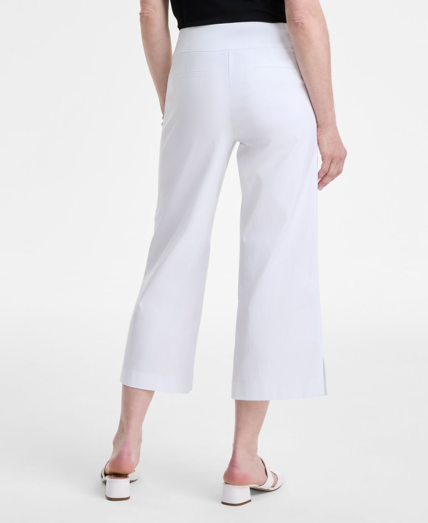 Женские брюки JM Collection Pull-On Cropped Wide-Leg, цвет: Яркий белый — фото 4