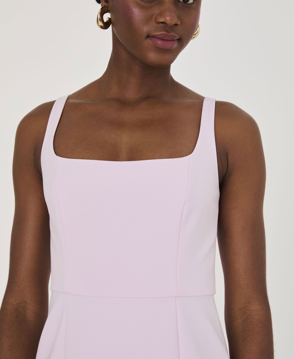 French Connection Whisper Bow Trim Slit Mini Dress In Sweet Pink