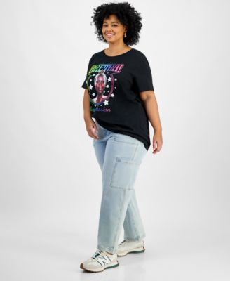 Trendy Plus Size Cotton Aretha Franklin Graphic Tee