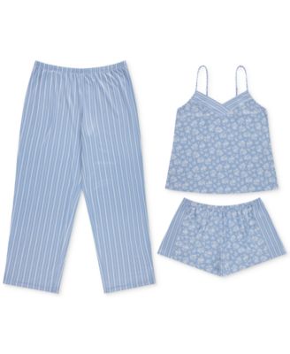 Women's Amari 3-Pc. Cami, Shorts & Capris Pajama Set