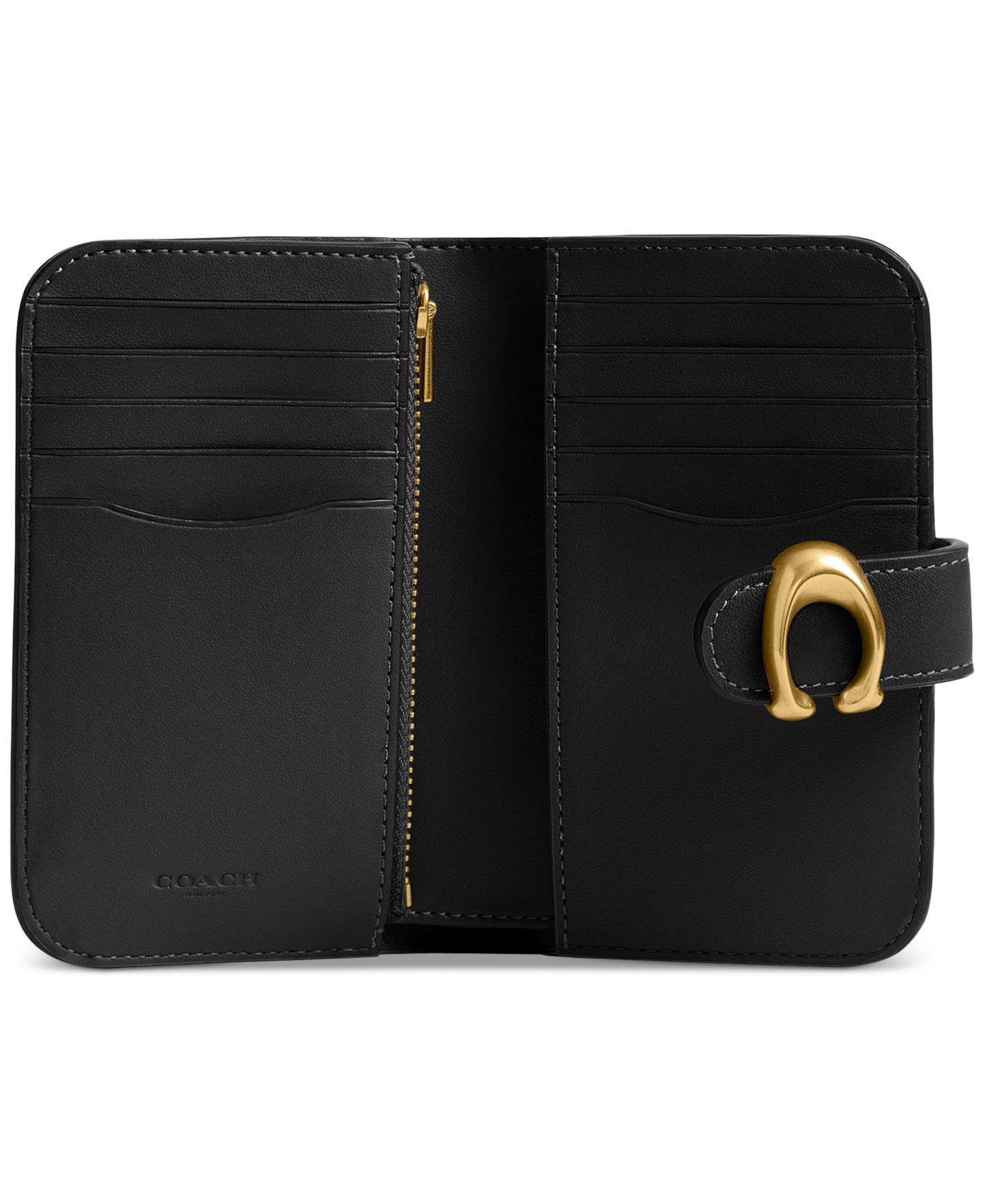 Женский кошелёк COACH Tabby Mini Leather Wallet, цвет: Латунный / Чёрный — фото 3